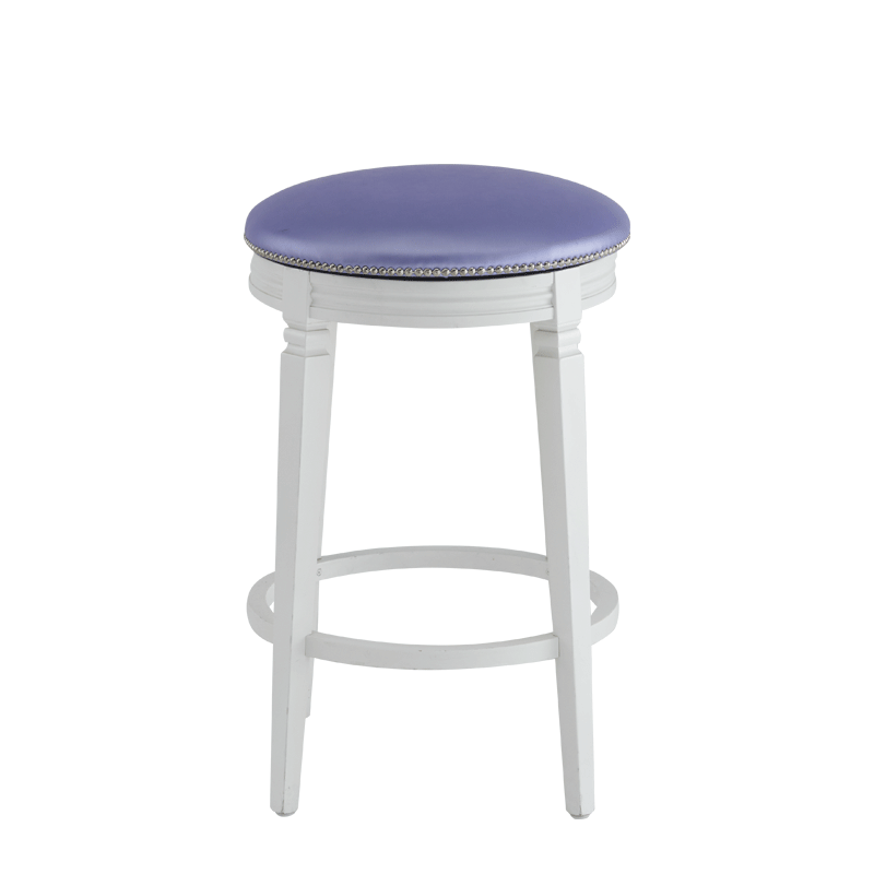 Beli Bar Stool White with Icy Lavender Pad