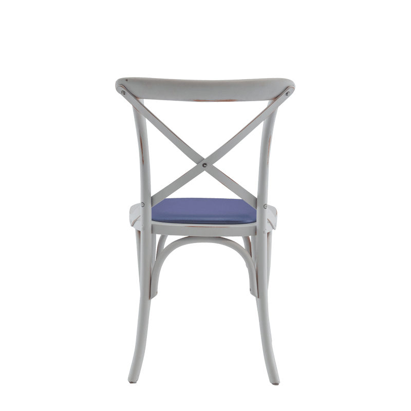 Coco Chair in White with Lavender Seat Pad