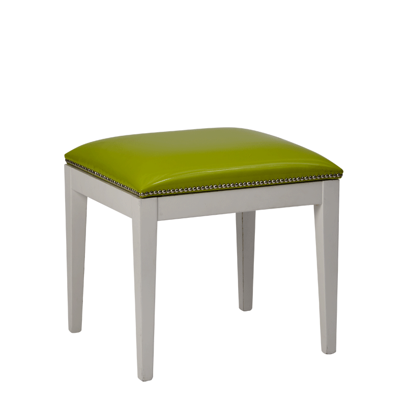 Divano Ottoman in White with Lime Seat Pad