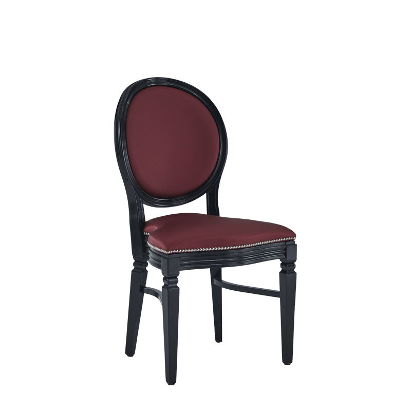 Chandelle Chair in Black with Merlot Seat Pad