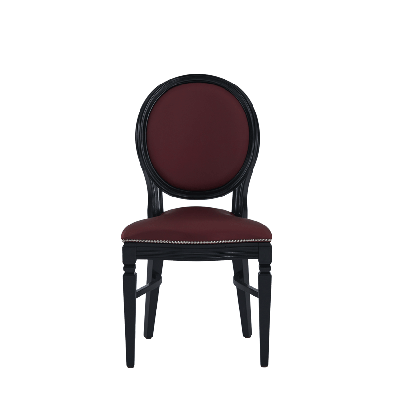 Chandelle Chair in Black with Merlot Seat Pad
