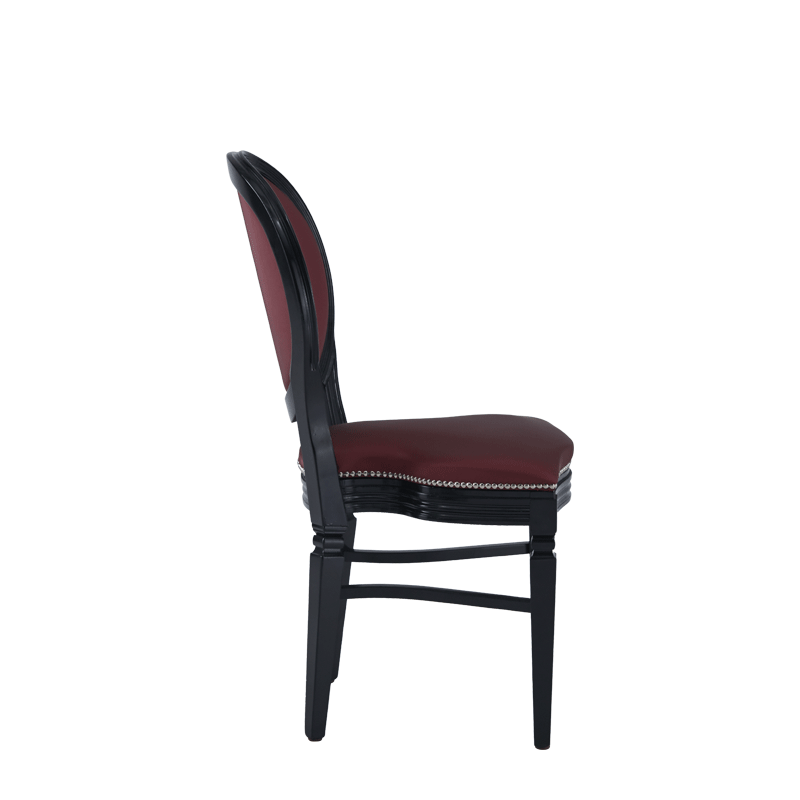 Chandelle Chair in Black with Merlot Seat Pad