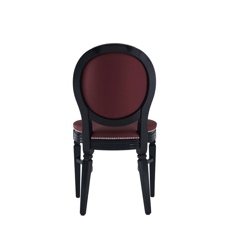 Chandelle Chair in Black with Merlot Seat Pad