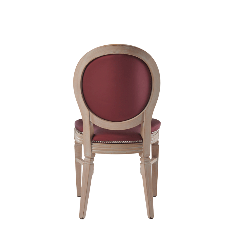 Chandelle Chair in Ivory with Merlot Seat Pad