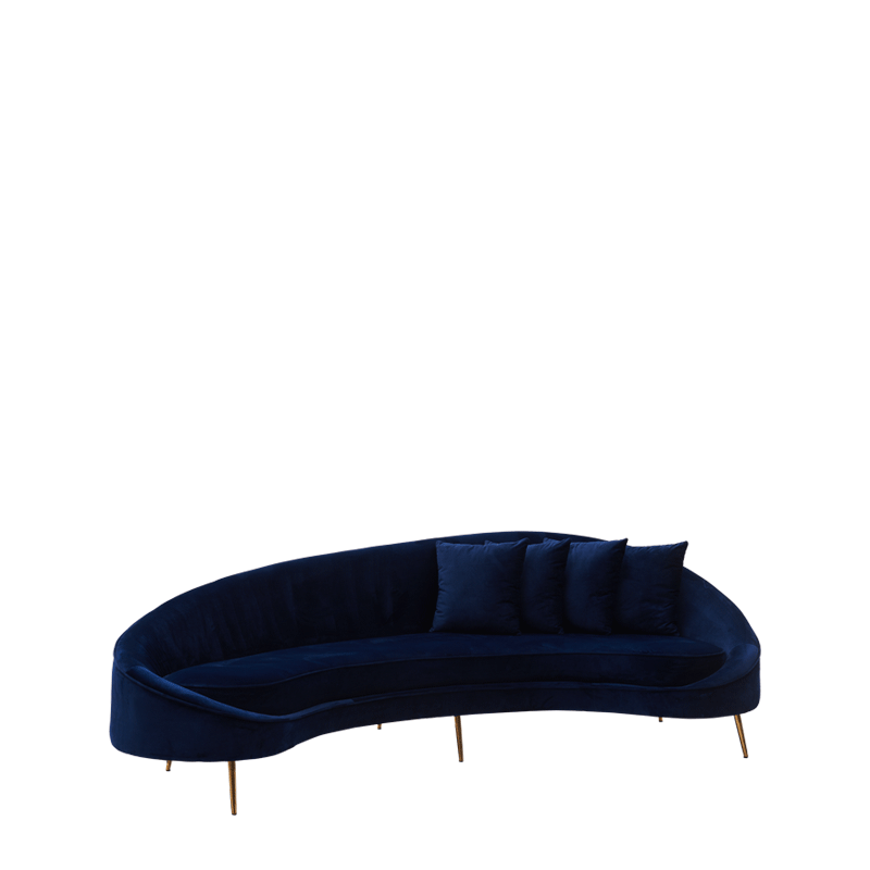 LA Sofa in Midnight Blue Velvet