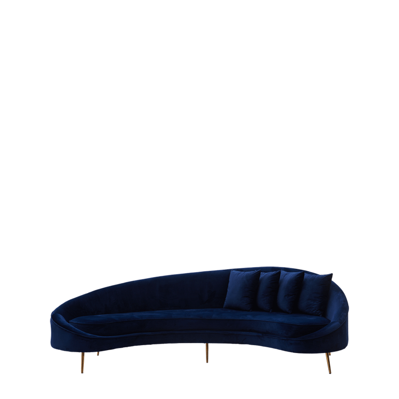 LA Sofa in Midnight Blue Velvet