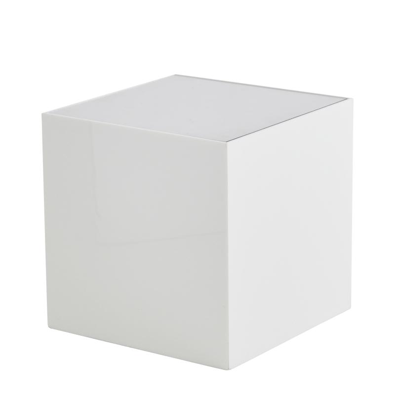 Seattle Cube Plinth in White with Mirror Top