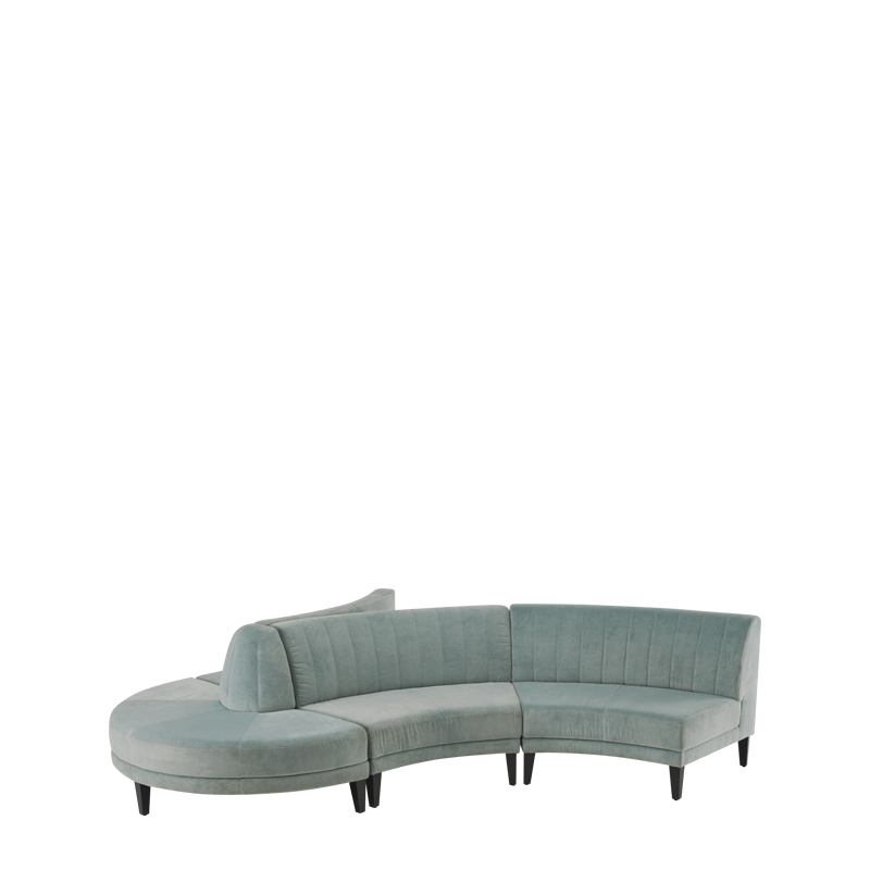 Infinito F Curved Sofa in Seafoam Green