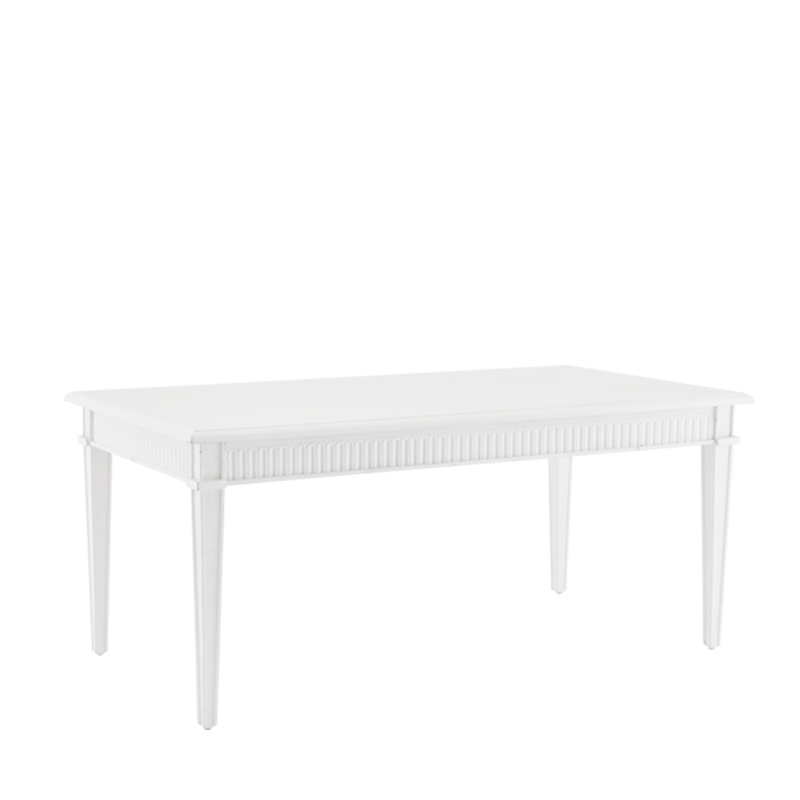 Sandstone Rectangular Dining Table in White