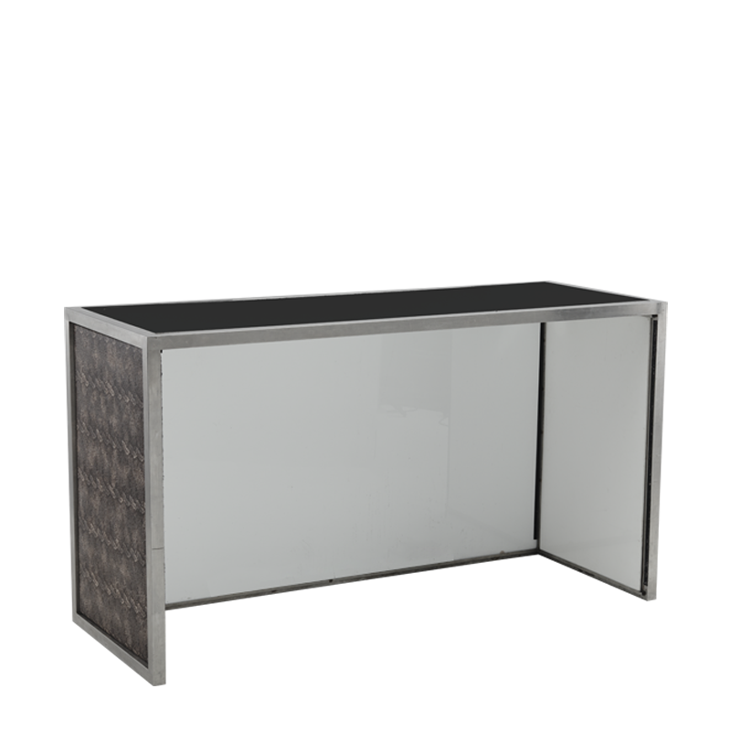 Unico Bar - Stainless Steel Frame - Snake Skin Upholstered Panels