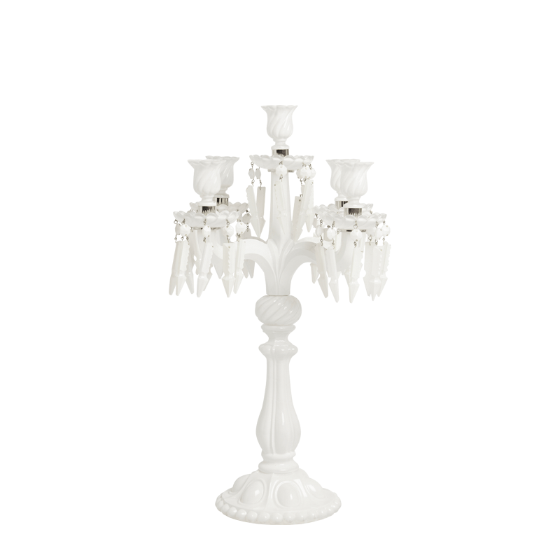 Crystal Drop Candelabra in White Hire Options Greathire London