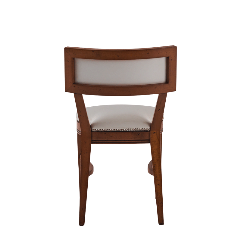 The Bogart Chair in Antique Wood with White Seat Pad