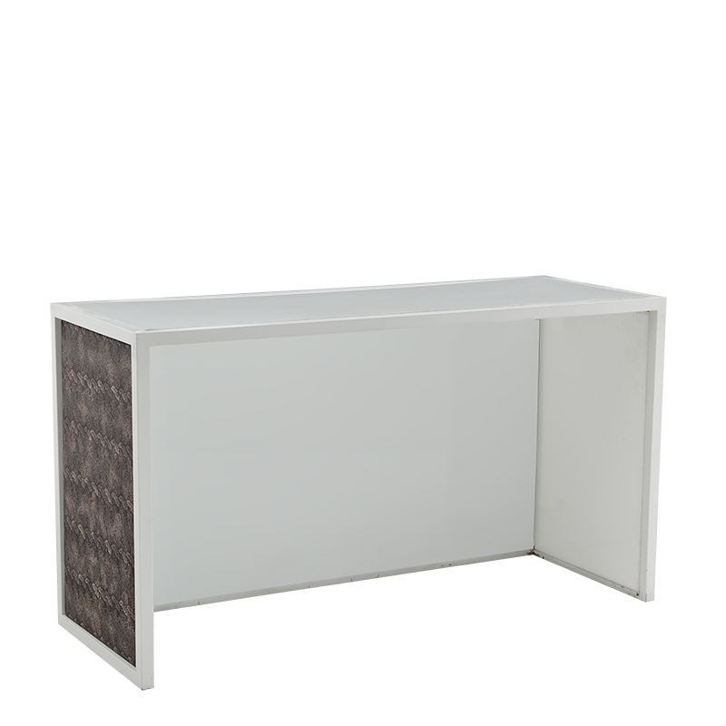 Unico Bar - White Frame - Taupe Snake Skin Upholstered Panels