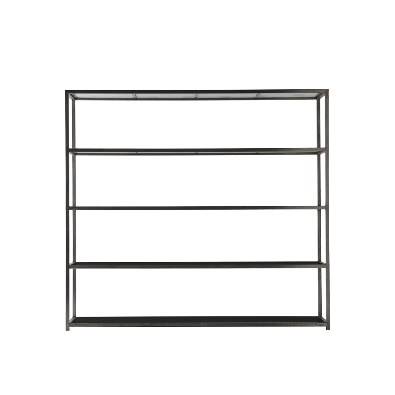 Unico Shelving Unit with Stainless Steel Frame in Black