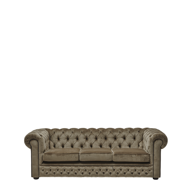 Chesterfield Carlyle Sofa 7ft in Velvet Taupe