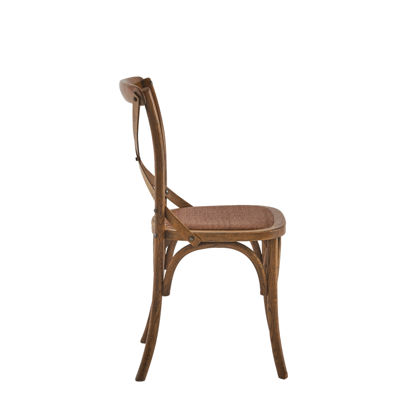 Coco Chair in Natural Wood with Cane Work Seat Pad