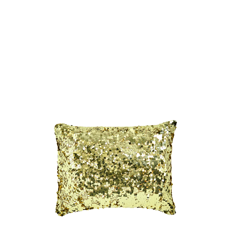 Gold Sequined Rectangular Cushion 