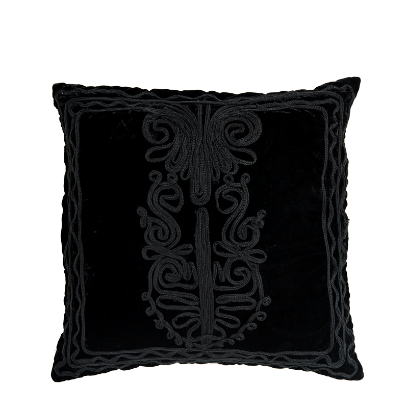 Black Velvet Cushion with Dehli Design