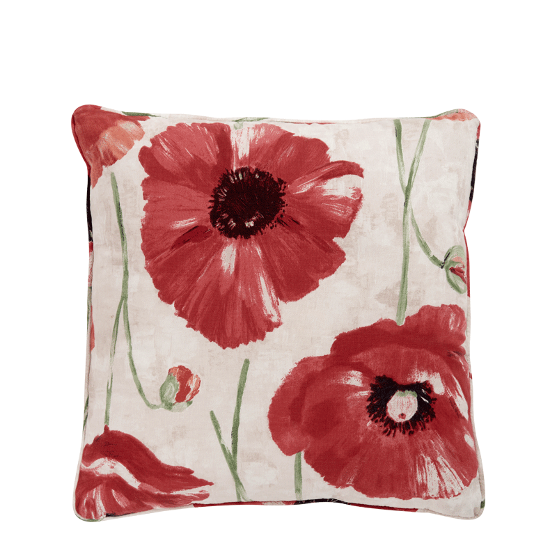 Cushion with Poppy Print