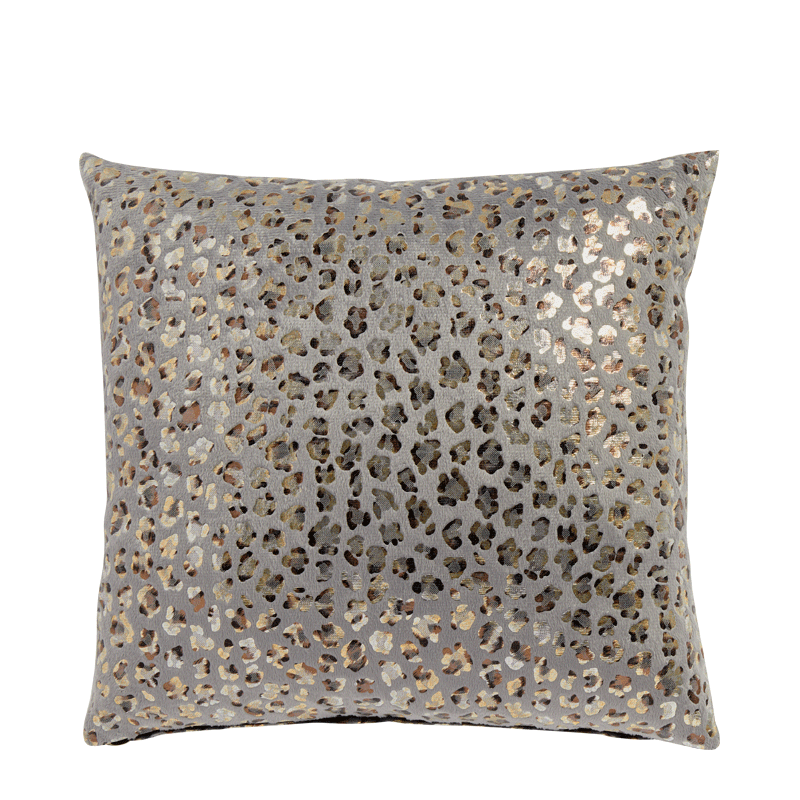 Cushion with Silver Leopard Print