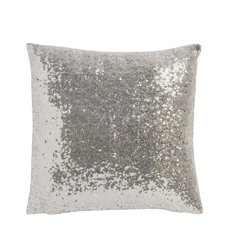 Silver Cushion with Sequins