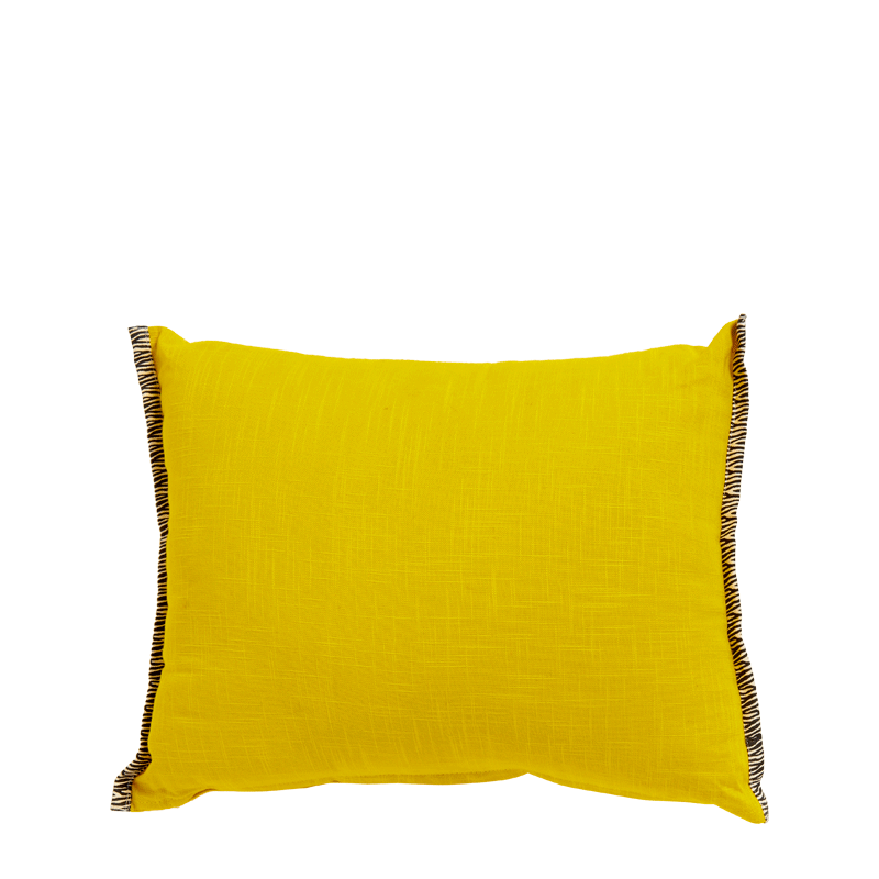 Yellow Cushion with Zebra Print
