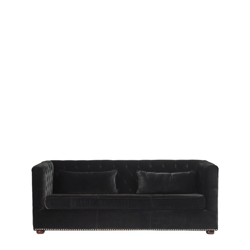 Merlot Sofa in Black Velvet