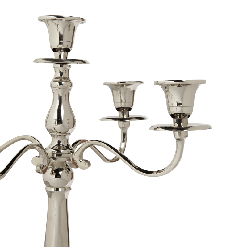 5 Arms Candelabra in Silver Hire Options Greathire London