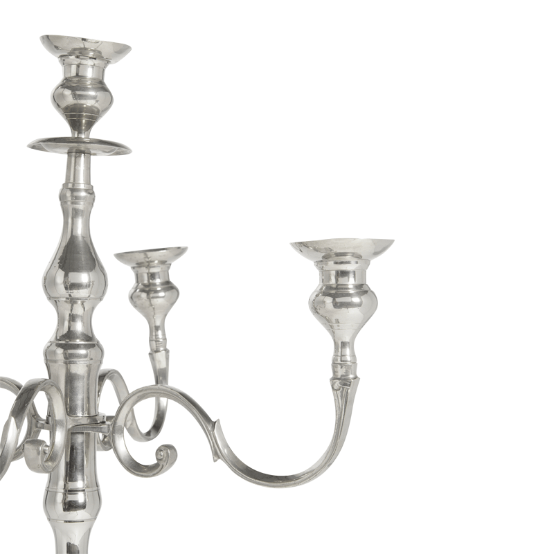 Floor Standing Candelabra in Silver Hire Options Greathire London
