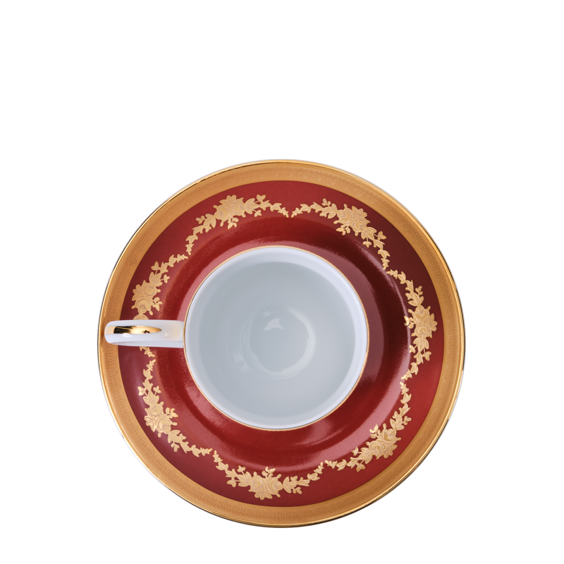 Imperial Red Espresso Cup and Saucer 11 cl Hire Options Greathire London