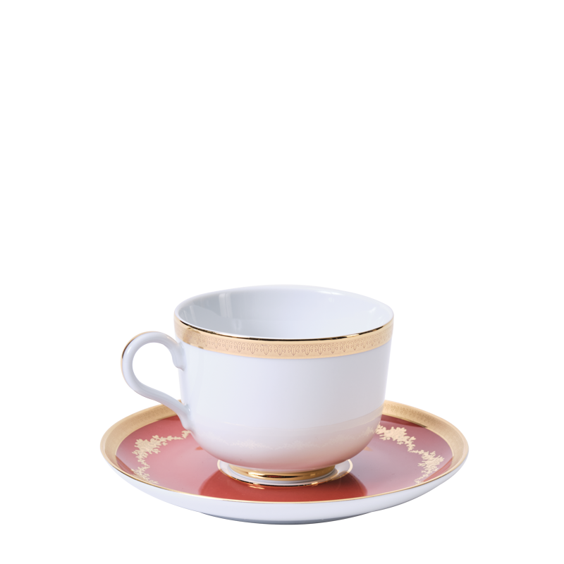 Imperial Red Tea Cup and Saucer 28 cl Hire Options Greathire London