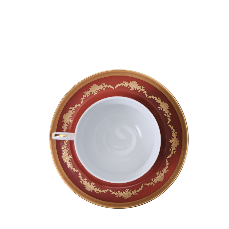 Imperial Red Tea Cup and Saucer 28 cl