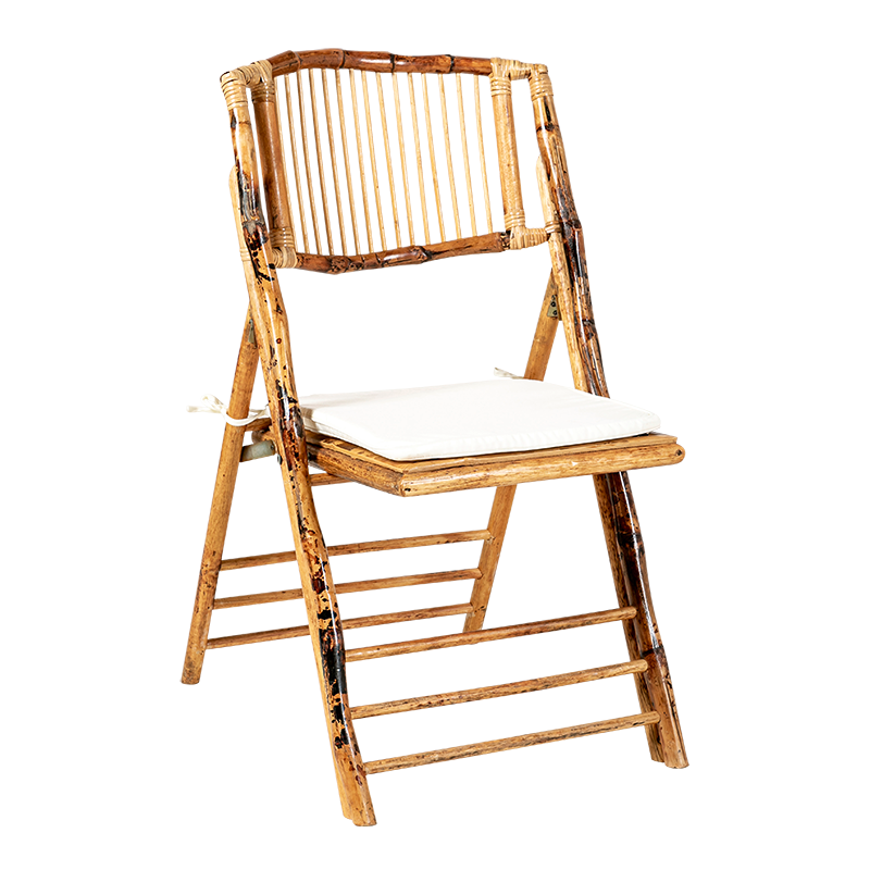 Folding Bali chair with cream cushion