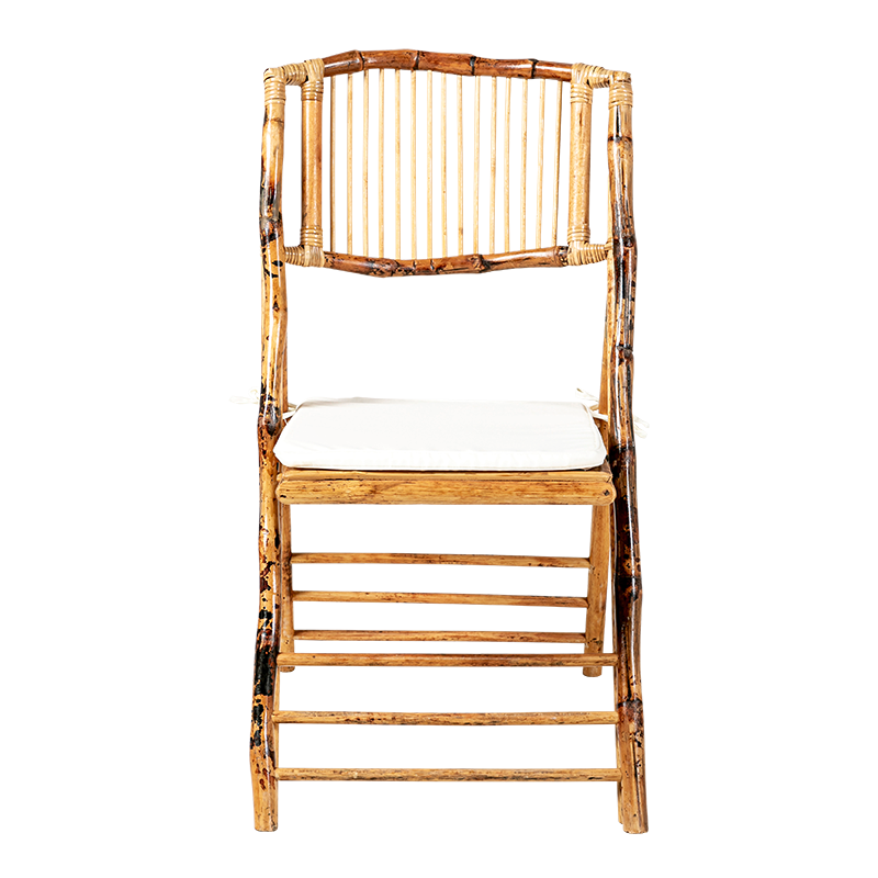 Folding Bali chair with cream cushion