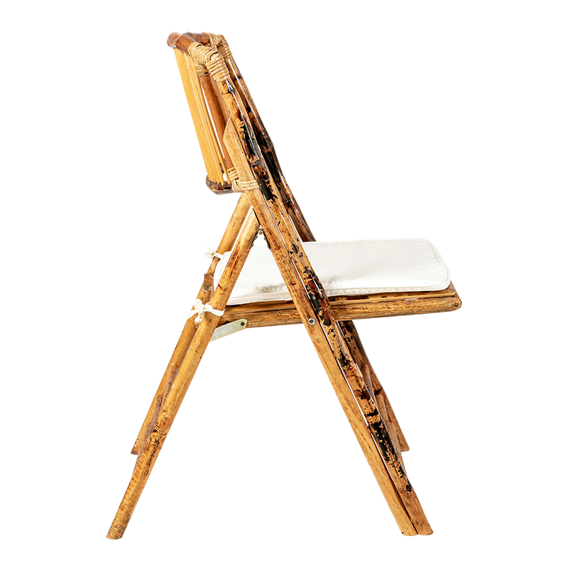 Folding Bali chair with cream cushion