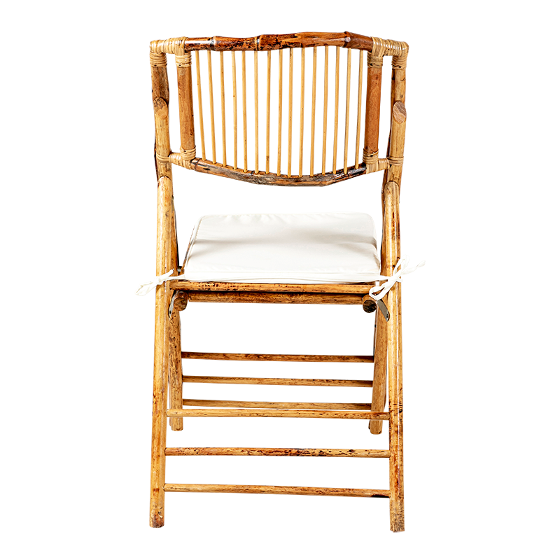 Folding Bali chair with cream cushion
