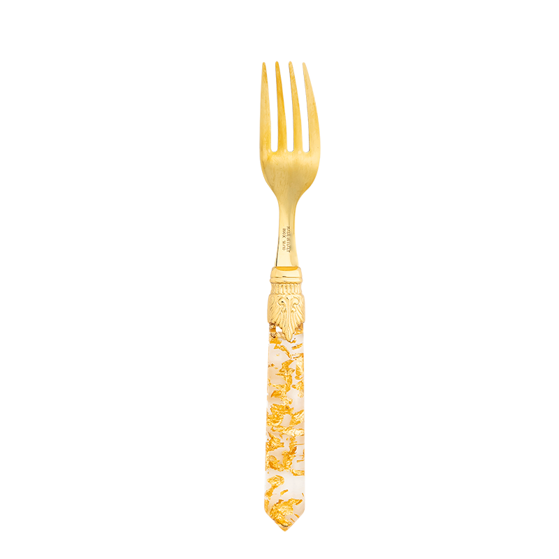 Gold confetti table fork