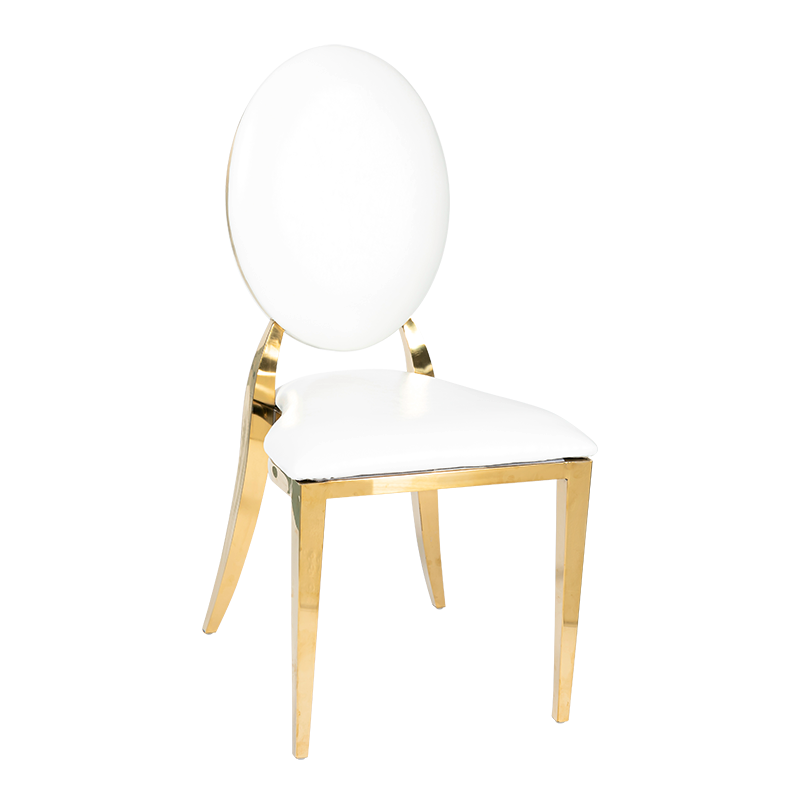 Divine Gold Chair with White Seat and Back Pad