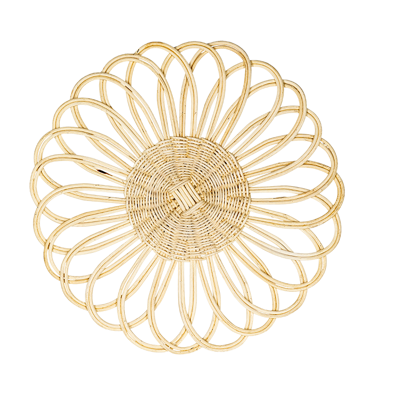 Rattan flower placemat Ø 35 cm