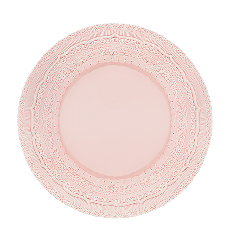 Pastel pink Dentelle presentation plate Ø 33 cm