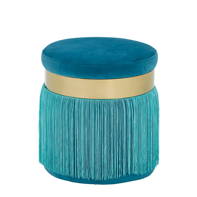 The Chicago Ottoman in Teal