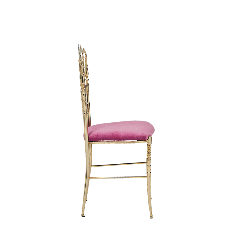 Napoleon Chair in Gold with Pink Seat Pad
