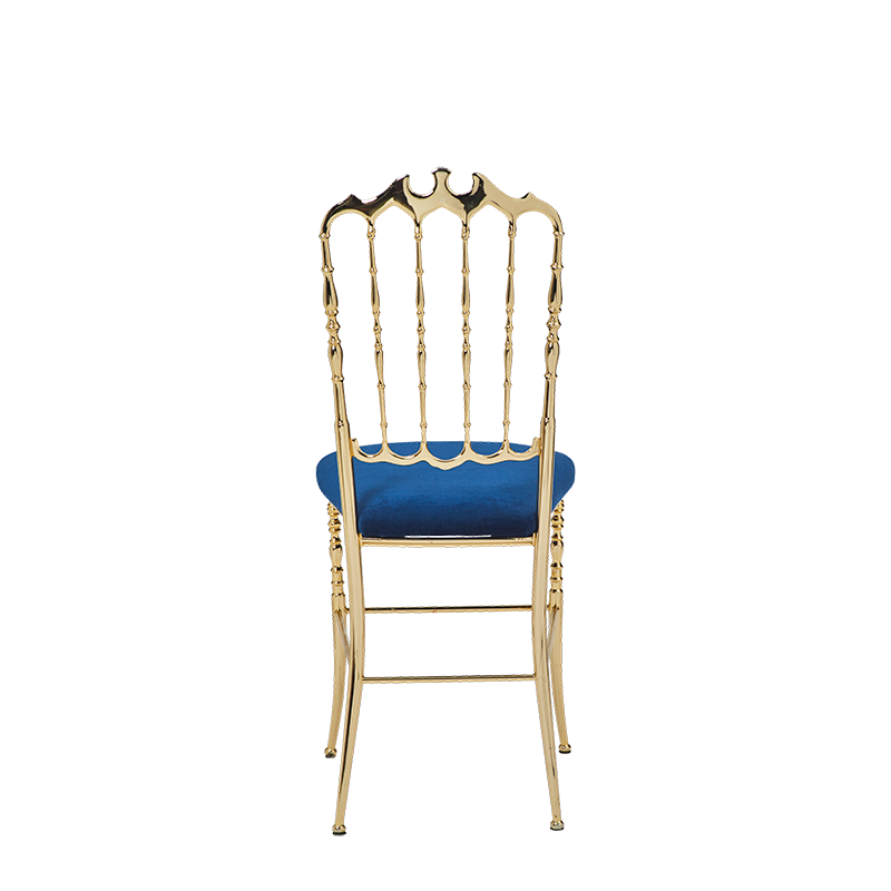 Napoleon Chair in Gold with Blue Seat Pad