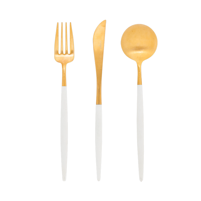 Cutipol white and gold Cutlery