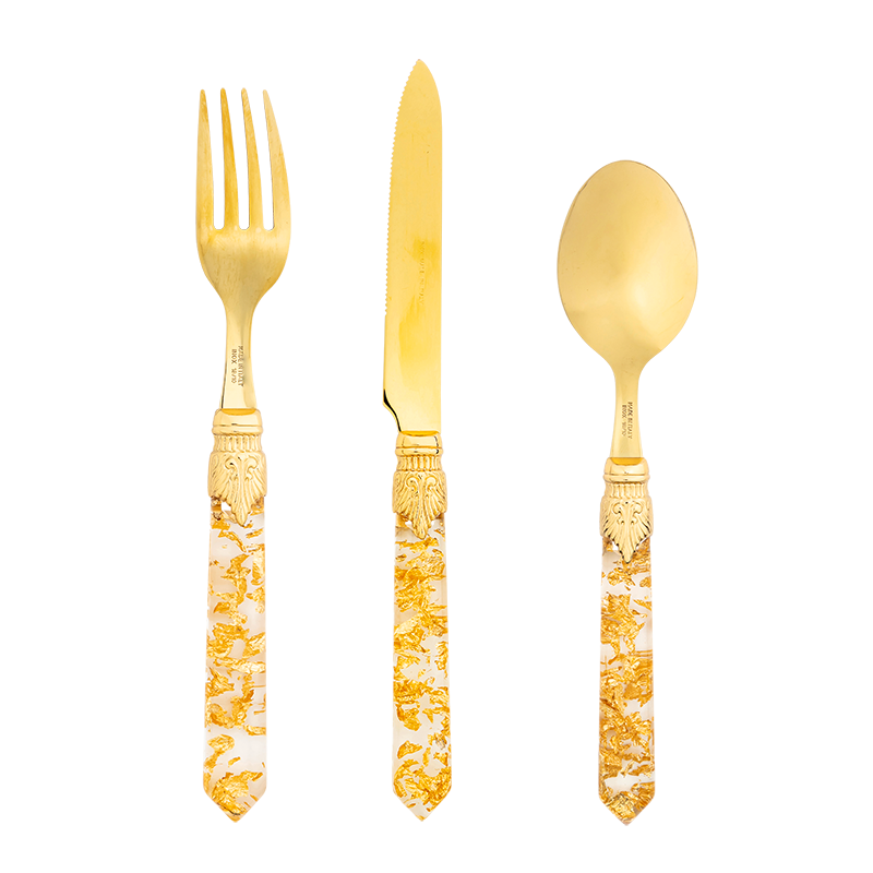 Gold confetti Cutlery