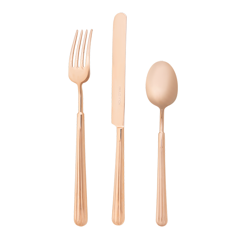 The Aurora Rose Gold Cutlery