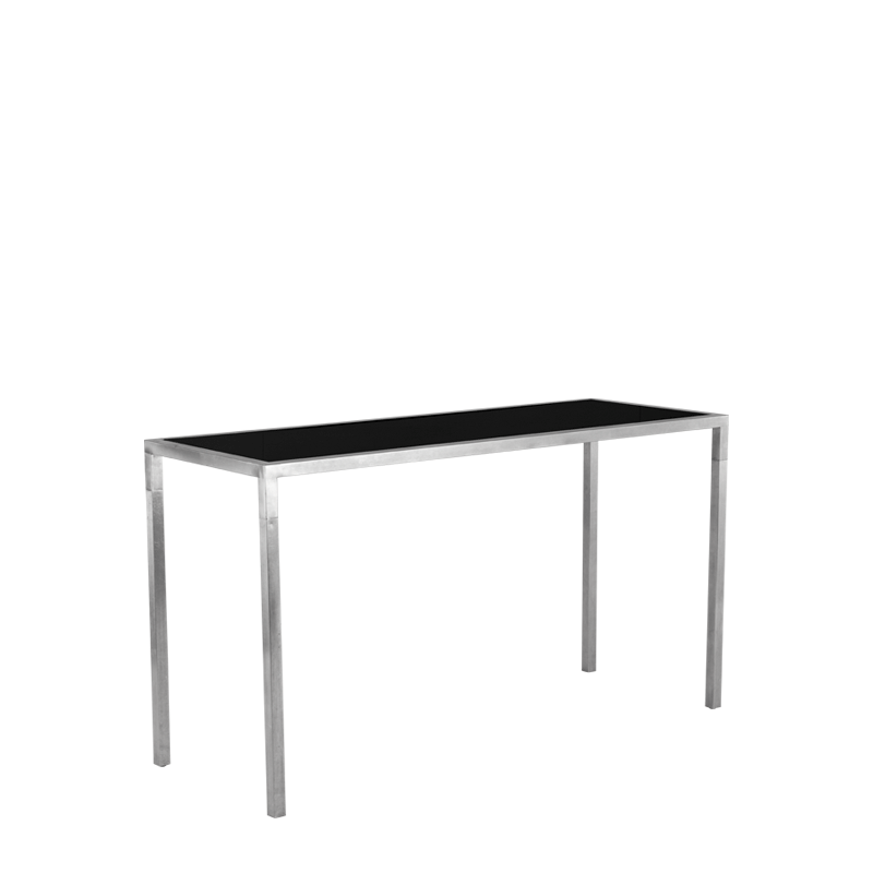 Unico Rectangular Poseur Table with Stainless Steel Frame