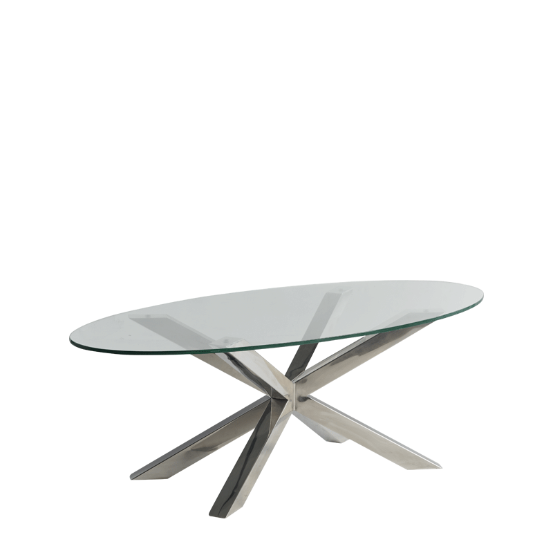 Cognac Coffee Table in Chrome