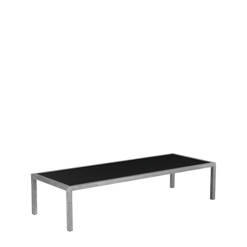 Unico Rectangular Max Coffee Table with Stainless Steel Frame