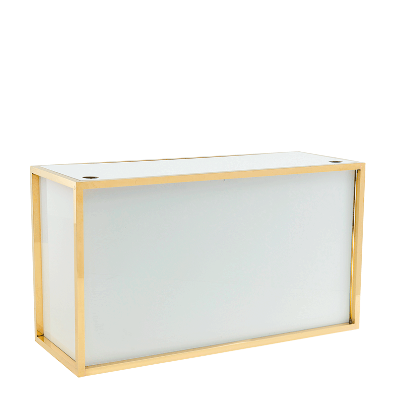 Unico Rectangular DJ Booth with Gold Frame